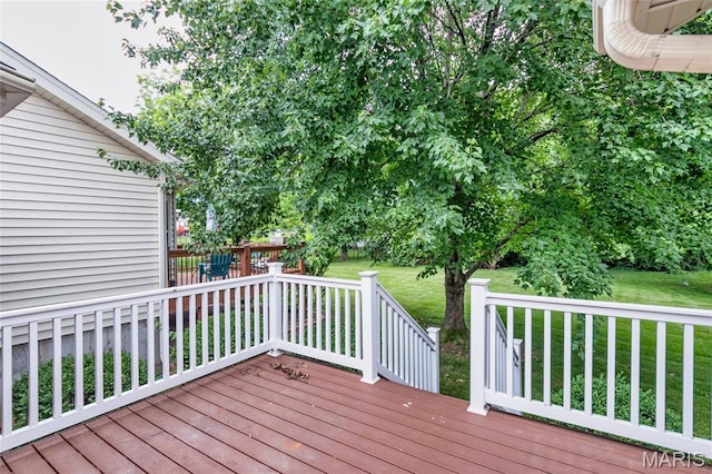 10932 Concord Circle Dr, Concord Village, MO 63123 - wooden deck featuring a yard