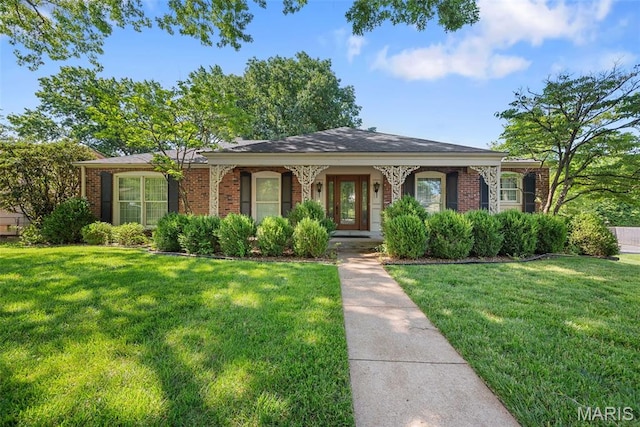 11894 Featherwood Dr, Creve Coeur Township, MO 63146 - ranch-style home with brick siding and a front yard