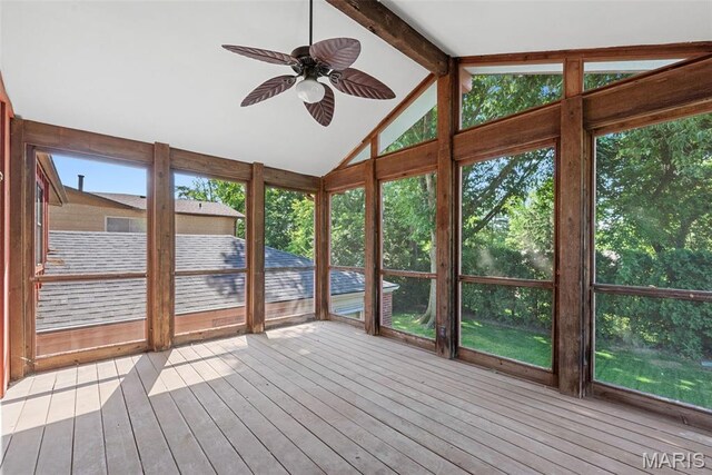 11894 Featherwood Dr, Creve Coeur Township, MO 63146 - unfurnished sunroom with a ceiling fan