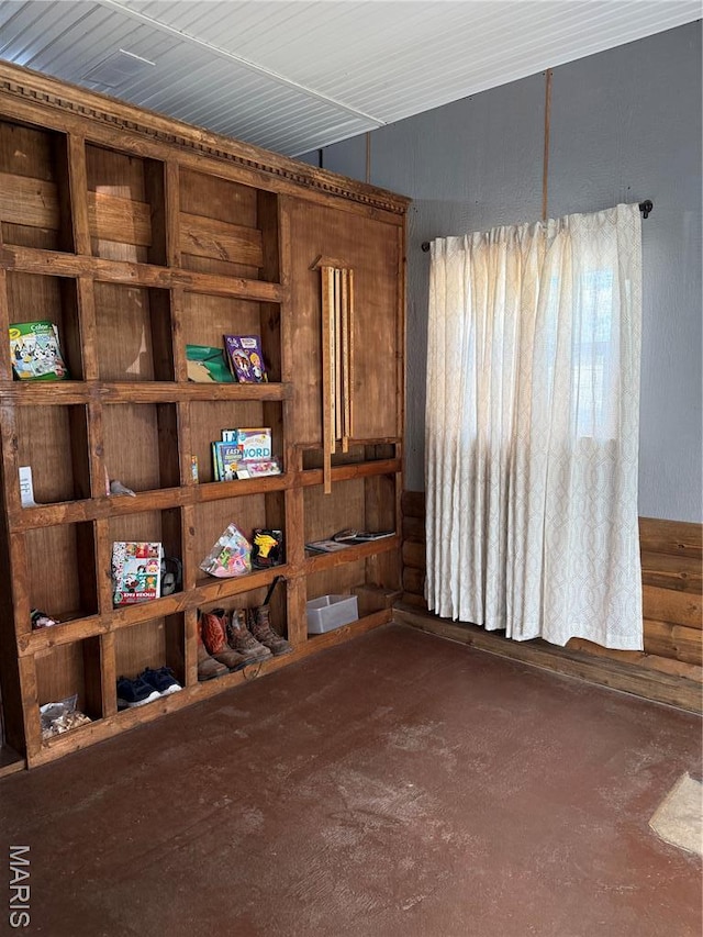 32 E 4th St, Gerald, MO 63037 - unfurnished living room with concrete floors