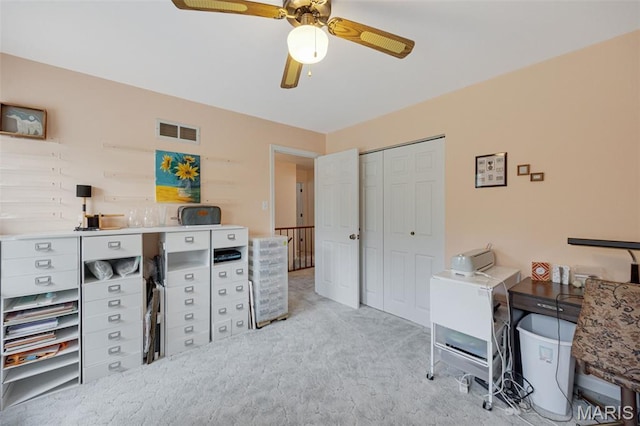 6235 Meadowlark Ln, Troy, MO 63379 - home office with light colored carpet and a ceiling fan