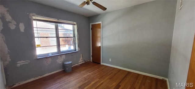 5464 Lindenwood Ave, Saint Louis, MO 63109 - unfurnished room with wood finished floors and a ceiling fan
