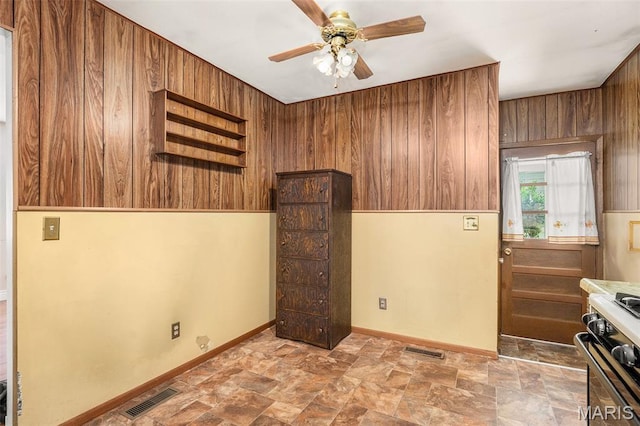 1483 Noche Ct, Fenton, MO 63026 - empty room featuring a ceiling fan and stone finish flooring