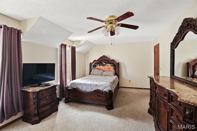 3722 Candlewyck Club Dr D, Unit D, MO 63034 - bedroom featuring light carpet, ceiling fan, and a textured ceiling