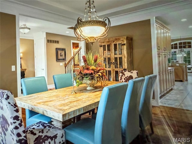 259 Meadowbrook Country Club Est, Ballwin, MO 63011 - dining area with stairway and recessed lighting