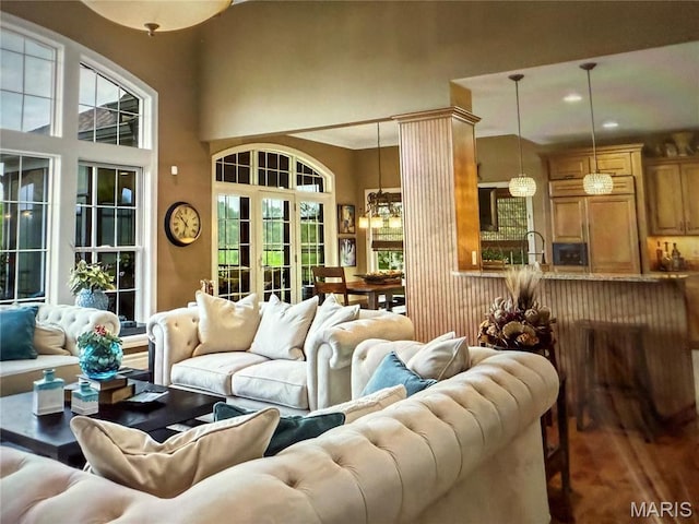 259 Meadowbrook Country Club Est, Ballwin, MO 63011 - living area with healthy amount of natural light and a towering ceiling