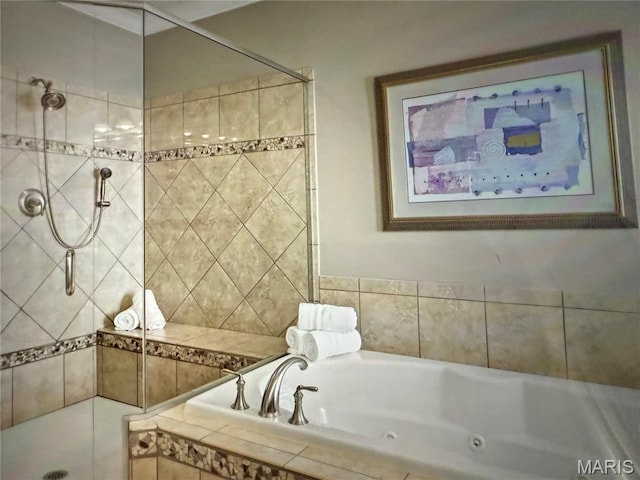 259 Meadowbrook Country Club Est, Ballwin, MO 63011 - full bath featuring a jetted tub and a tile shower