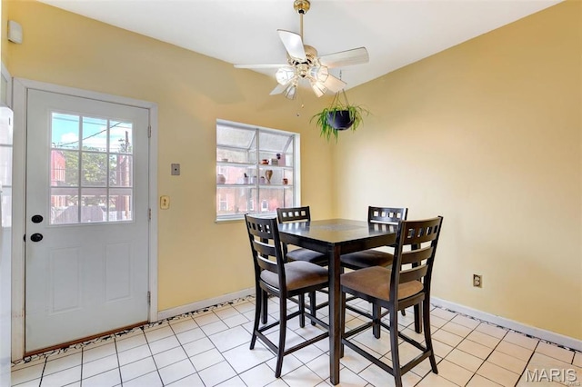 3452 Texas Ave, Saint Louis, MO 63118 - dining area featuring baseboards and a ceiling fan