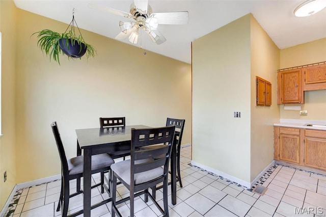 3452 Texas Ave, Saint Louis, MO 63118 - dining space featuring a ceiling fan and baseboards