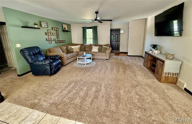 826 Birdie Ln, Jackson, MO 63755 - living room with a ceiling fan and carpet