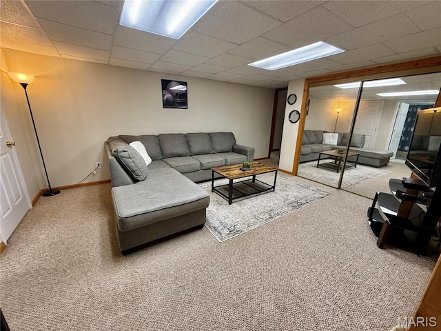 826 Birdie Ln, Jackson, MO 63755 - living room featuring carpet flooring and a drop ceiling