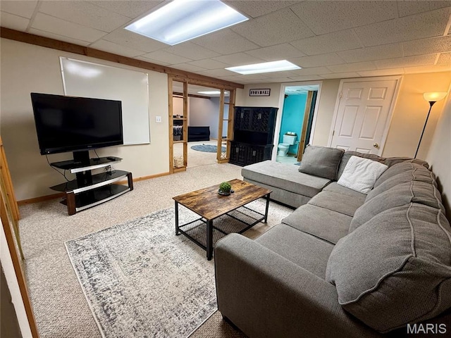 826 Birdie Ln, Jackson, MO 63755 - living area with carpet floors and a drop ceiling