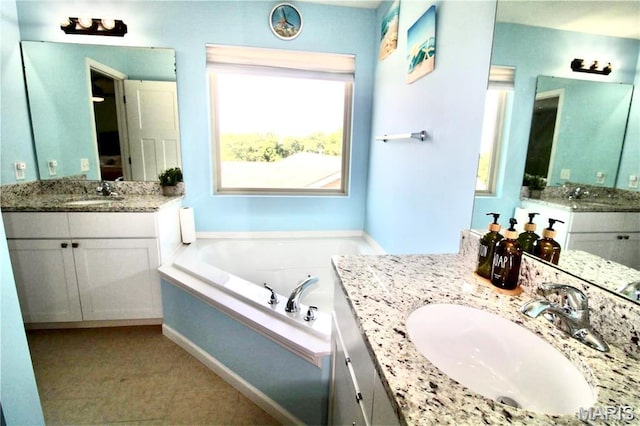 1001 Windsor Crest Ct, Cottleville, MO 63376 - full bathroom with a bath and two vanities