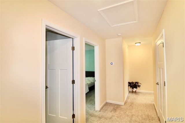 1001 Windsor Crest Ct, Cottleville, MO 63376 - corridor featuring light carpet and attic access