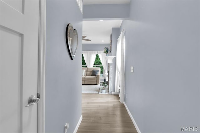 1001 Windsor Crest Ct, Cottleville, MO 63376 - hallway with wood finished floors and recessed lighting