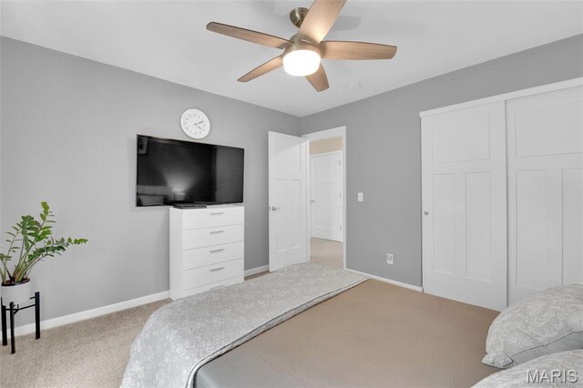1001 Windsor Crest Ct, Cottleville, MO 63376 - bedroom featuring carpet, a closet, and ceiling fan