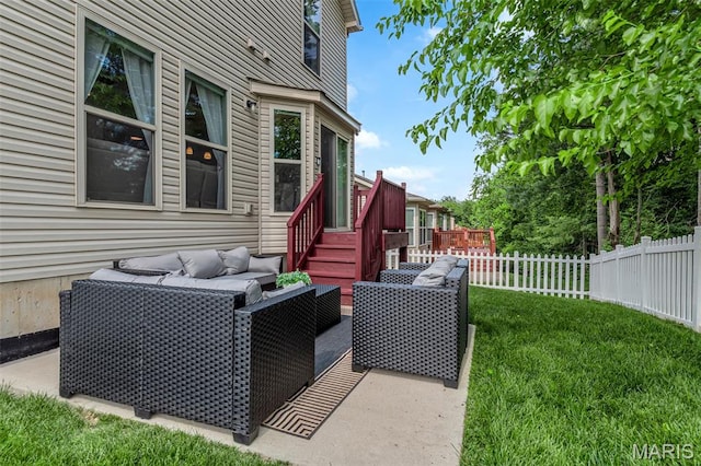 1001 Windsor Crest Ct, Cottleville, MO 63376 - view of patio / terrace featuring outdoor lounge area and a deck