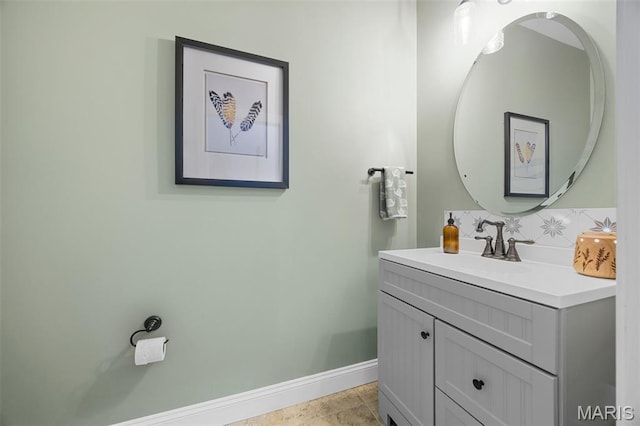 105 Cypress Meadows Dr, Wentzville, MO 63385 - bathroom featuring vanity and backsplash