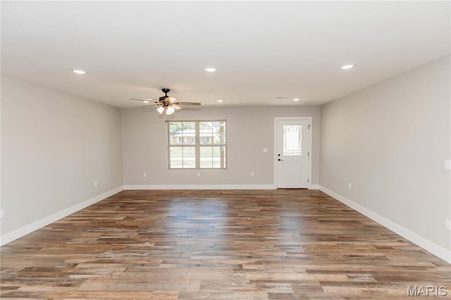 501 W 2nd, Dixon, MO 65459 - unfurnished room with a ceiling fan, recessed lighting, and wood finished floors