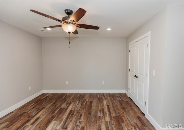 501 W 2nd, Dixon, MO 65459 - unfurnished room with a ceiling fan, wood finished floors, and recessed lighting