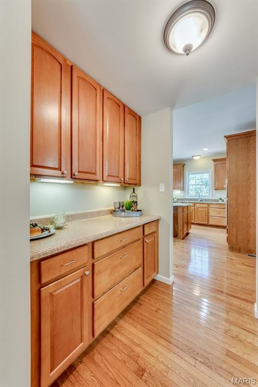1515 Dietrich Glen Dr, Ballwin, MO 63021 - kitchen featuring light wood finished floors and light countertops