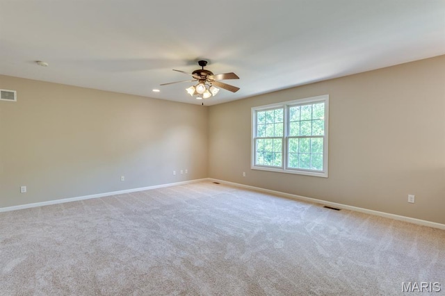 1515 Dietrich Glen Dr, Ballwin, MO 63021 - unfurnished room with ceiling fan and light carpet