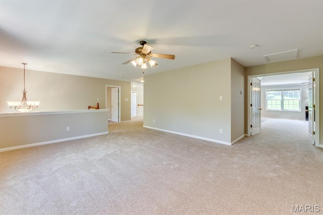 1515 Dietrich Glen Dr, Ballwin, MO 63021 - unfurnished room with light carpet and a ceiling fan