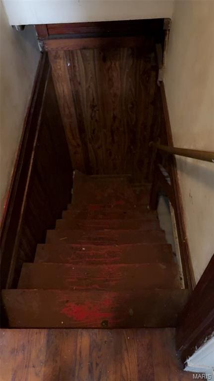 1178 Riverview Blvd, Saint Louis, MO 63147 - stairway with hardwood / wood-style flooring