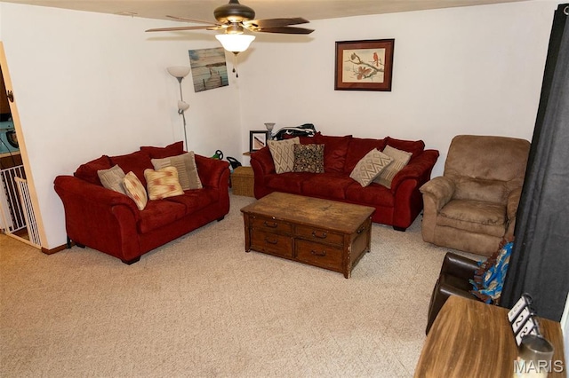49 Bedford Dr, Belleville, IL 62226 - living area featuring carpet and ceiling fan