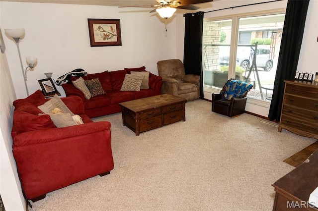 49 Bedford Dr, Belleville, IL 62226 - carpeted living area featuring a ceiling fan