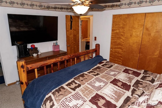 49 Bedford Dr, Belleville, IL 62226 - carpeted bedroom with a ceiling fan