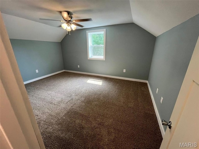 302 State St, Scott City, MO 63780 - bonus room with vaulted ceiling, ceiling fan, and carpet