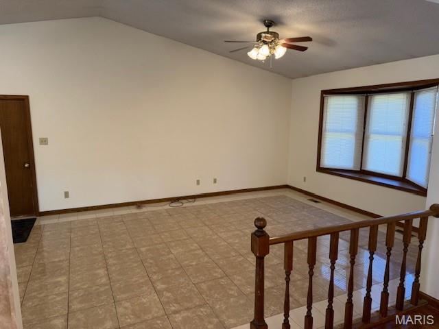 7 Forest Hills Dr, Washington, MO 63090 - spare room featuring a ceiling fan and lofted ceiling