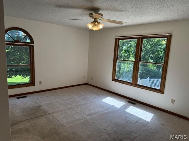 7 Forest Hills Dr, Washington, MO 63090 - unfurnished room with light carpet, a ceiling fan, and a textured ceiling