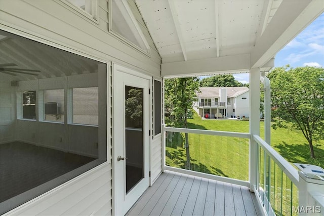 510 Wetherby Terrace Dr, Ballwin, MO 63021 - unfurnished sunroom featuring a ceiling fan