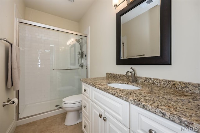 21 Lynnbrook Rd, Saint Louis, MO 63131 - full bath featuring vanity, a shower stall, and tile patterned floors