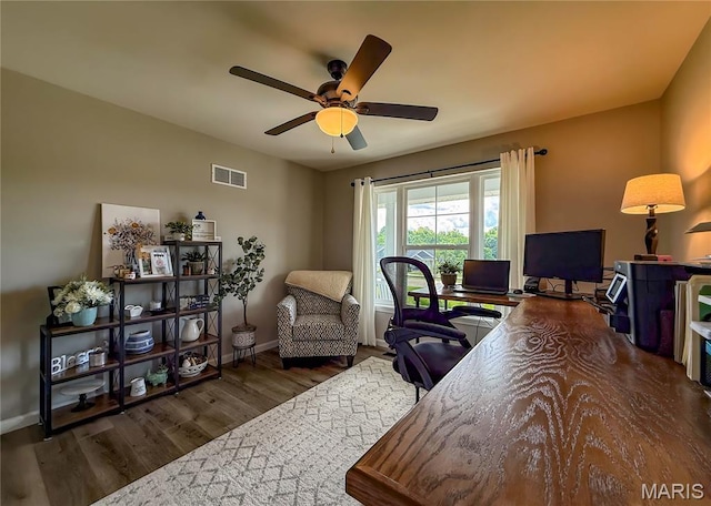 358 N Thomas St, De Soto, MO 63020 - office featuring wood finished floors and ceiling fan