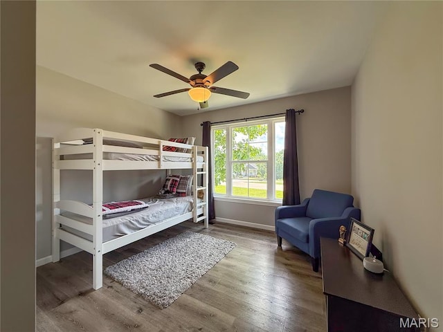 358 N Thomas St, De Soto, MO 63020 - bedroom featuring wood finished floors and ceiling fan