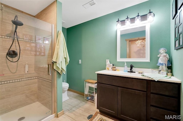 3204 Westwood Rd, Saint Clair, MO 63077 - bathroom with a shower stall, vanity, and tile patterned flooring