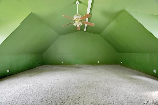 3080 Westwood Rd, Saint Clair, MO 63077 - bonus room featuring carpet, vaulted ceiling, and ceiling fan