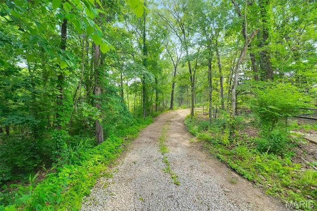 3080 Westwood Rd, Saint Clair, MO 63077 - view of dirt / gravel road with a forest view