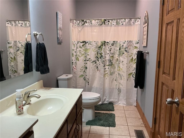 11996 County Road 3290, Rolla, MO 65401 - bathroom with vanity, tile patterned flooring, and a shower with shower curtain