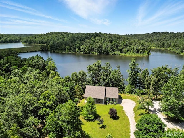 92 Lake Front Pt, Perryville, MO 63775 - view from above of property with a heavily wooded area and a nearby body of water