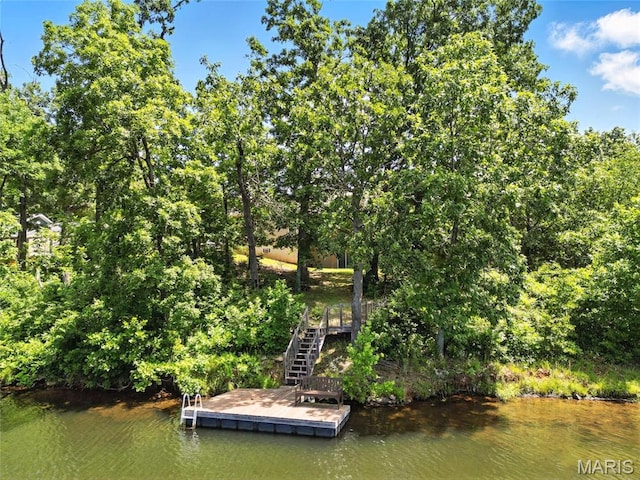 92 Lake Front Pt, Perryville, MO 63775 - dock area featuring stairway and a water view