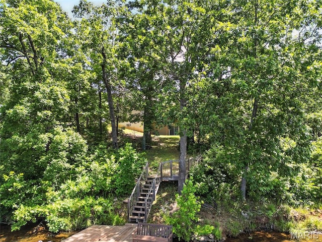 92 Lake Front Pt, Perryville, MO 63775 - view of yard with a deck and stairs