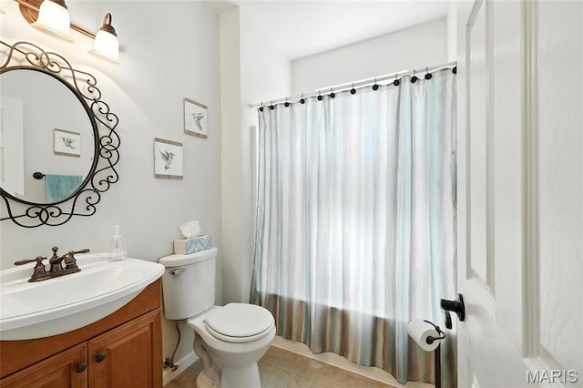 92 Lake Front Pt, Perryville, MO 63775 - bathroom with vanity, tile patterned flooring, and a shower with shower curtain