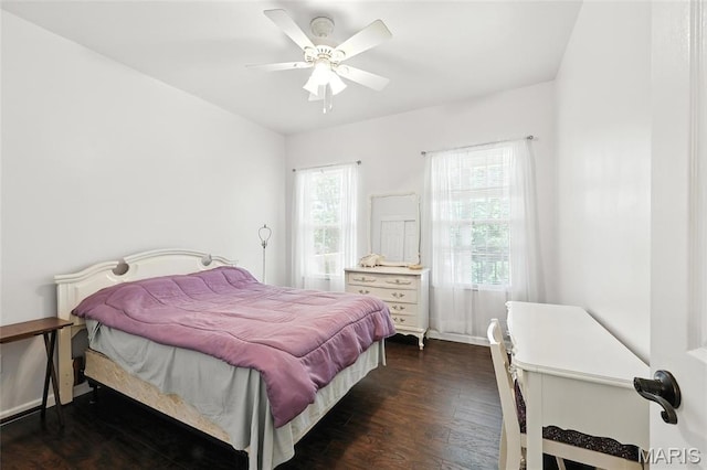 92 Lake Front Pt, Perryville, MO 63775 - bedroom with dark wood-type flooring and a ceiling fan