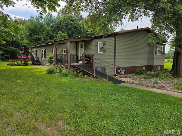 402 Il Route 143, Pocahontas, IL 62275 - rear view of house with a lawn