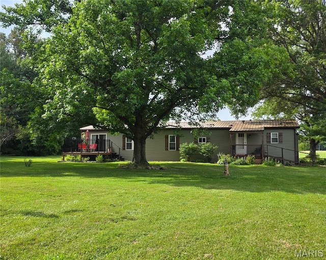402 Il Route 143, Pocahontas, IL 62275 - view of green lawn with a wooden deck