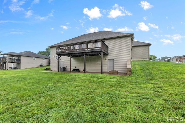 226 Indian Springs Dr, Jackson, MO 63755 - back of property featuring a lawn and a deck